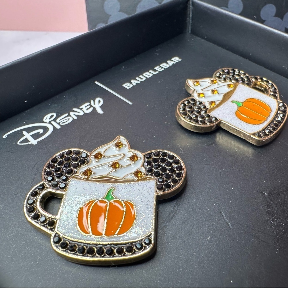 BaubleBar x Disney PSL pumpkin coffee earrings NWT